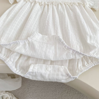 Summer Arrival Baby Girls Short Sleeves Embroidered Pattern Bodysuit with Hat, MyKids-USA®, Baby & Children's One-Pieces, MyKids-USA -  -  -  -  -  -  - .