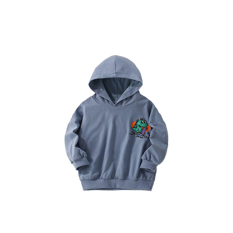 Autumn and Spring Arrival Dinosaur Cartoon Pattern Logo Long Sleeves Hoodies for Boys, MyKids-USA®, Hoodies, MyKids-USA - Size/Age - 100 (2-3Y) - Color - Blue -  -  - TR2509172237-A