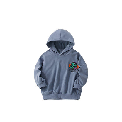 Autumn and Spring Arrival Dinosaur Cartoon Pattern Logo Long Sleeves Hoodies for Boys, MyKids-USA®, Hoodies, MyKids-USA - Size/Age - 100 (2-3Y) - Color - Blue -  -  - TR2509172237-A