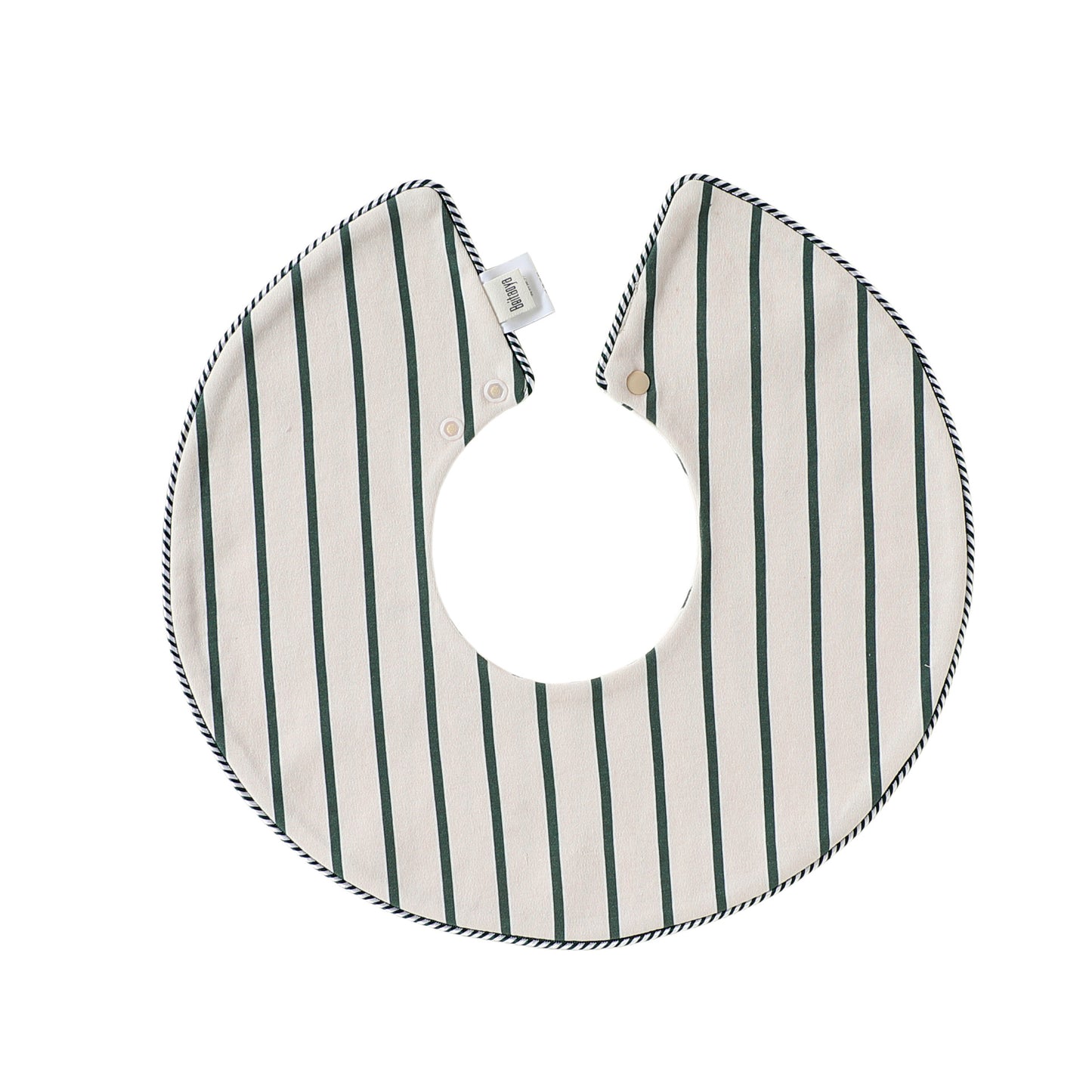 Adorable Striped Pattern Snap-on Round Shaped Bib, MyKids-USA®, Bibs, MyKids-USA - Size/Age - S (0-3Y) - Color - Light Green -  -  - TR2605142357-D.