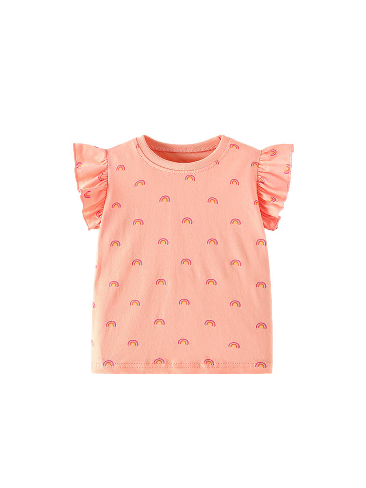 Summer Girls’ Rainbow Pattern T-shirt in European and American Style, MyKids-USA®, T-Shirts, MyKids-USA -  -  -  -  -  -  - .