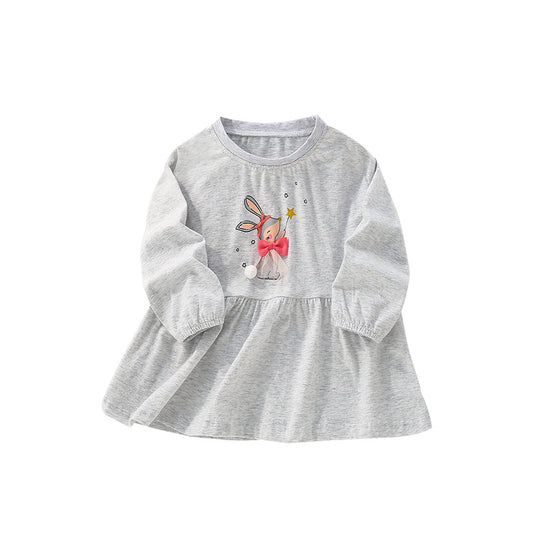 Autumn Arrival Kids Girls Cartoon Pattern Long Sleeves Cute Top, MyKids-USA®, Shirts, MyKids-USA - Size/Age - 100 (2-3Y) - Color - Grey -  -  - TR2509252324-A