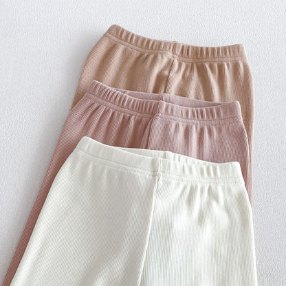 MyKids-USA® Arrival Autumn Plain Lace Trim Pants for Girls