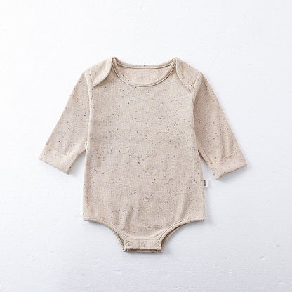 Spring Baby Boys And Girls Simple Long Sleeves Onesie/Romper And Hat Set, MyKids-USA®, Baby One-Pieces, MyKids-USA - Size/Age - 66 (3-6M) - Color - Beige -  -  - TR2401191624-B