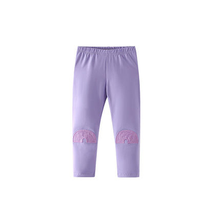 Autumn Arrival Baby Kids Girls Rainbows Pattern Casual Pants, MyKids-USA®, Trousers, MyKids-USA - Size/Age - 100 (2-3Y) - Color - Purple -  -  - TR2509182313-A