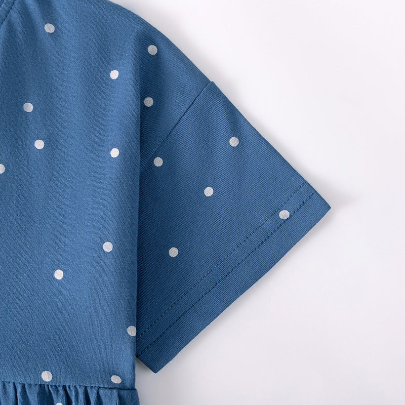 Summer Arrival Dots and Cartoon Pattern Short Sleeves Dress for Stylish Girls, MyKids-USA®, Baby & Toddler Dresses, MyKids-USA -  -  -  -  -  -  - .