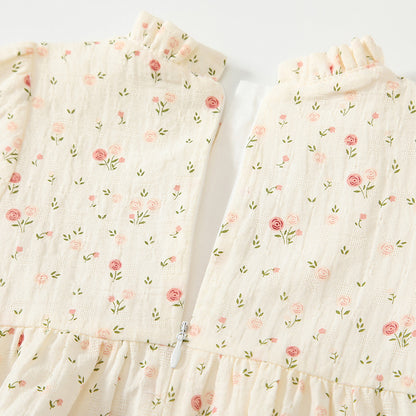 Autumn Hot Selling Baby Girls Floral Pattern Ruffle Neck Onesies Bodysuits, MyKids-USA®, Baby One-Pieces, MyKids-USA -  -  -  -  -  -  - 