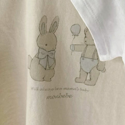 Summer Baby Kids Cartoon and Letters Pattern T-shirt in European and American Style