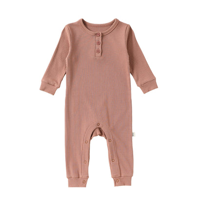 MyKids-USA® Autumn Arrival Baby Kids Simple Long Sleeves Solid Color Romper