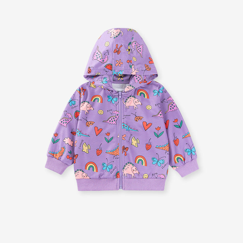 Spring and Autumn Girls Animals and Flowers Cartoon Pattern Long Sleeves Zip-up Coat, MyKids-USA®, Baby & Toddler Coats & Jackets, MyKids-USA -  -  -  -  -  -  - 