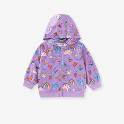 Spring and Autumn Girls Animals and Flowers Cartoon Pattern Long Sleeves Zip-up Coat, MyKids-USA®, Baby & Toddler Coats & Jackets, MyKids-USA -  -  -  -  -  -  - 