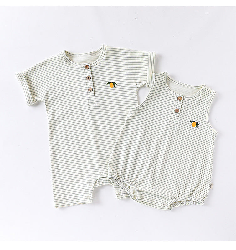 Summer Arrival Baby Unisex Sleeveless Striped Pattern Onesies Bodysuits or Short Sleeves Rompers, MyKids-USA®, Baby One-Pieces, MyKids-USA -  -  -  -  -  -  - 