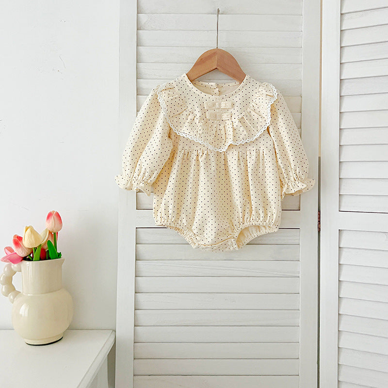 Arrival Autumn Dots Print Baby Kids Girls Crew Neck Onesies and Dress – Princess Sister Matching Set, MyKids-USA®, Baby & Toddler Outfits, MyKids-USA -  -  -  -  -  -  - 