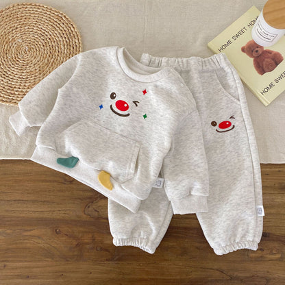 Autumn and Spring Baby Kids Long Sleeves Cute Cartoon Pattern Pullover and Pants Clothing Set, MyKids-USA®, Baby & Toddler Outfits, MyKids-USA - Size/Age - 73 (6-9M) - Color - Grey -  -  - TR2512082119-B.