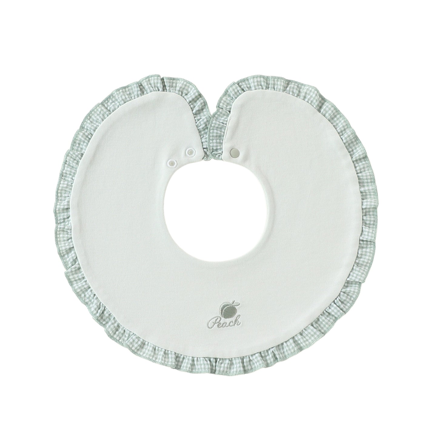 Adorable Fruits Embroidered Pattern Snap-on Round Shaped Bib