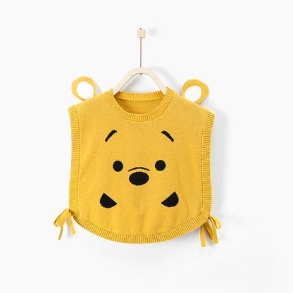New Arrival Baby Kids Cartoon Animals Face Pattern O-Neck Design Knitwear Warm Soft Vest