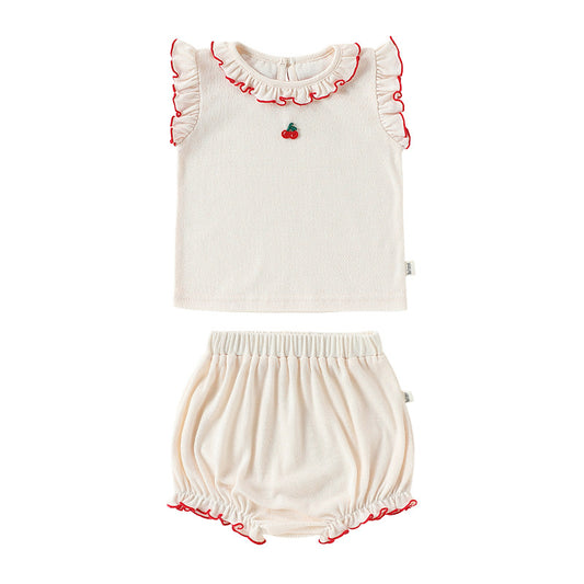 Arrival Summer Baby Kids Girls Sleeveless Fruits Pattern Vest and Shorts Clothing Set, MyKids-USA®, Baby & Children's Outfits, MyKids-USA - Size/Age - 73 (6-9M) - Color - Apricot -  -  - TR2605232222-A.