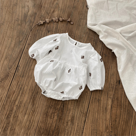 MyKids-USA® Autumn Arrival Baby Kids Girls Long Sleeves Flowers Embroidered Bodysuit
