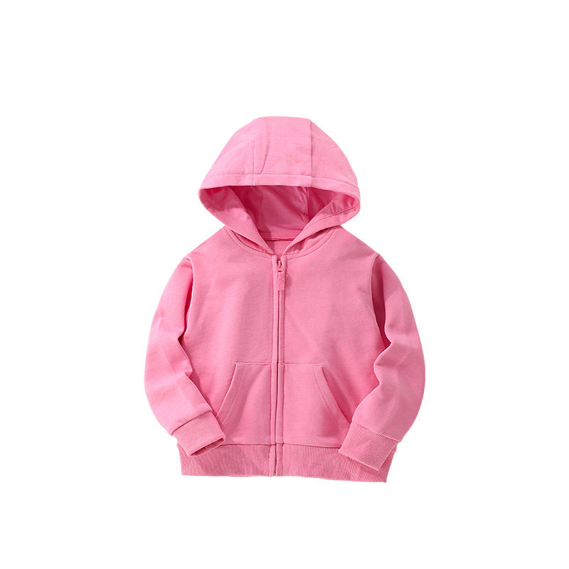 Arrival European and American Style Girls’ Hooded Zip-up Solid Color Coat with Long Sleeves, MyKids-USA®, Puffer Jackets, MyKids-USA - Size/Age - 100 (2-3Y) - Color - Pink -  -  - TR2509142222-A