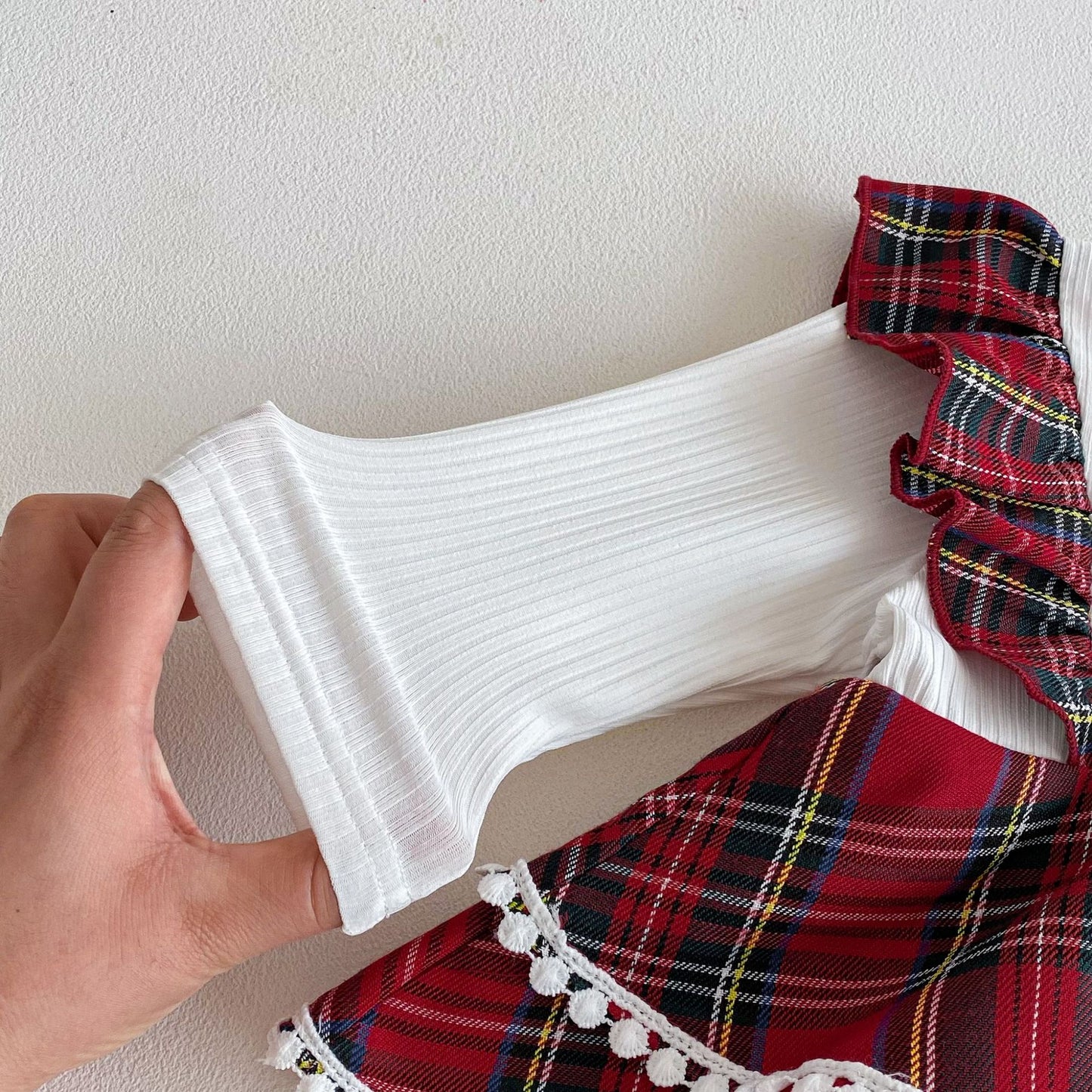 Spring and Autumn Arrival Baby Girls Long Sleeves Floral and Plaid Pattern Bodysuit