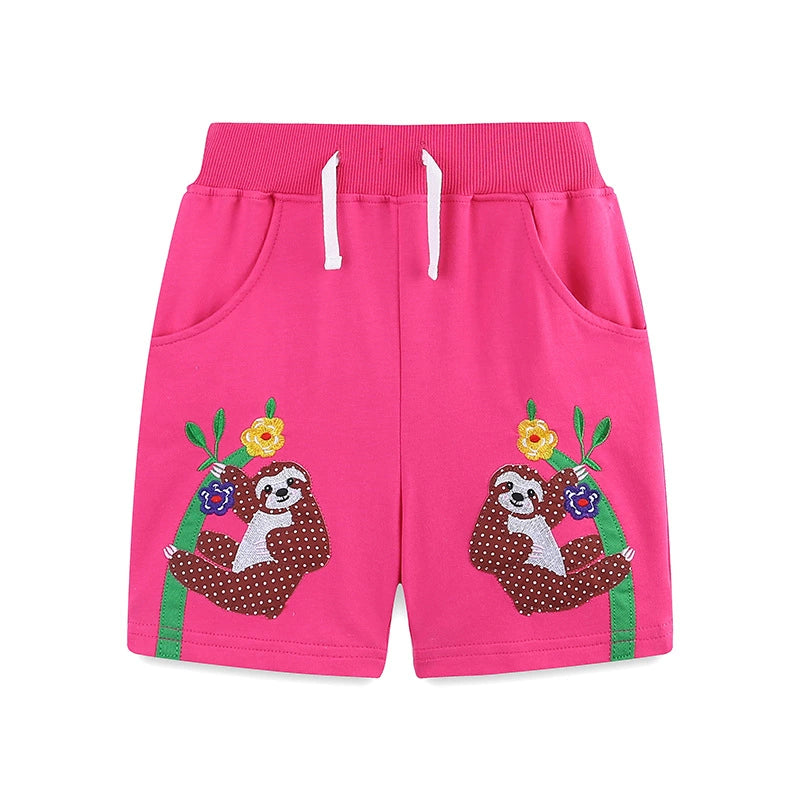 Summer Arrival Baby Kids Girls Cotton Casual Style Animals and Flowers Pattern Pink Shorts, MyKids-USA®, Shorts, MyKids-USA -  -  -  -  -  -  - 