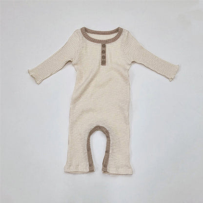 MyKids-USA® Autumn Arrival Baby Kids Long Sleeves Color Patchwork Rompers