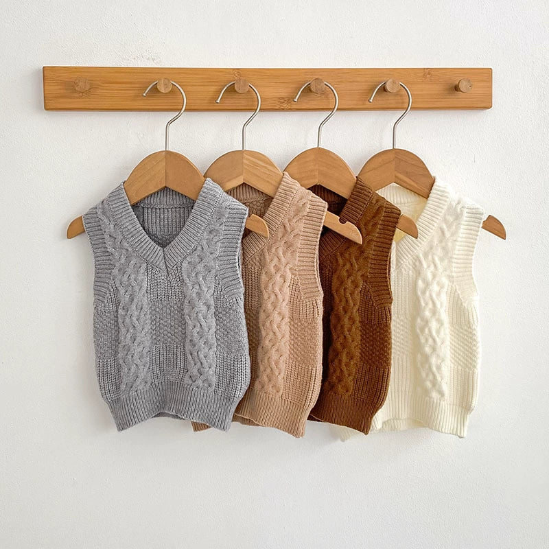 Autumn Arrival Baby Unisex Comfortable Jacquard Pattern Knitted Sleeveless Vest, MyKids-USA®, Vests, MyKids-USA -  -  -  -  -  -  - 