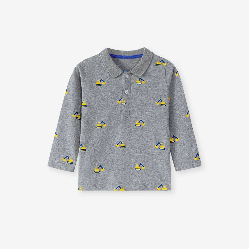 Spring and Autumn Boys Excavators Cartoon Pattern Long Sleeves Polo Shirt and Pants Clothing Set, MyKids-USA®, Baby & Toddler Outfits, MyKids-USA -  -  -  -  -  -  - 