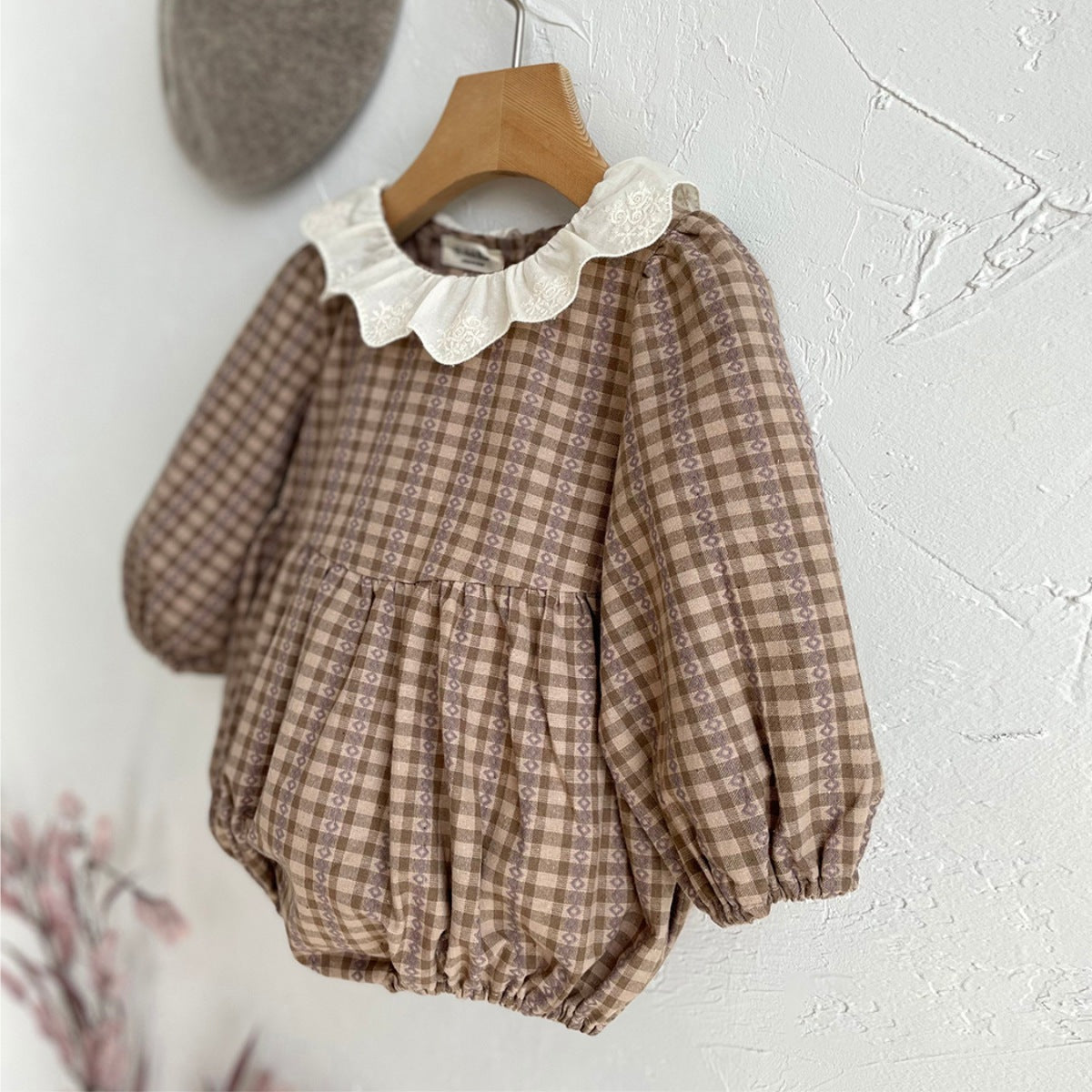 Autumn Infant Baby Girl Grid Design Dress & bodysuit 80 (9-12M) / Coffee Autumn Infant Baby Girl Grid Design Dress & bodysuit 80 (9-12M) / Coffee