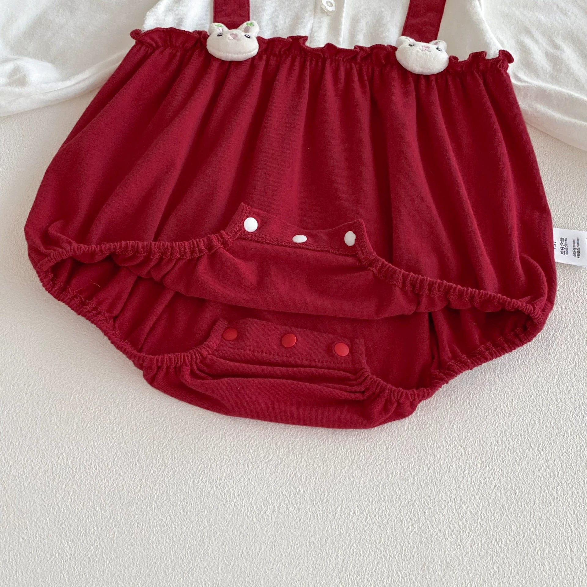 Autumn Arrival Baby Girls Long Sleeves Strawberry and Rabbit Pattern Color Patchwork Onesies, MyKids-USA®, Baby One-Pieces, MyKids-USA -  -  -  -  -  -  - 