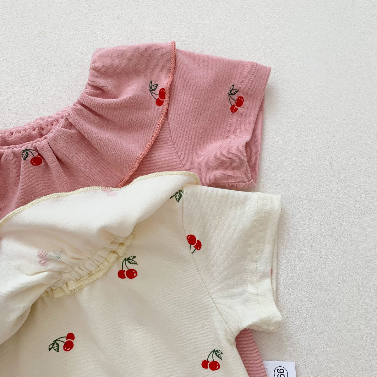 Summer Baby Kids Short Sleeves Cherry Fruits Pattern Onesies and Hat Casual Clothing Set for Girls, MyKids-USA®, Baby One-Pieces, MyKids-USA -  -  -  -  -  -  - 