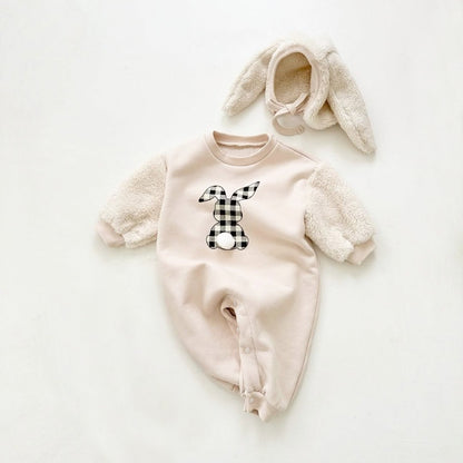 Winter and Autumn Arrival Baby Unisex Fluffy Long Sleeves Rabbit Pattern Rompers with Hat, MyKids-USA®, Baby One-Pieces, MyKids-USA - Size/Age - 66 (3-6M) - Color - Apricot -  -  - TR2601102139-A.