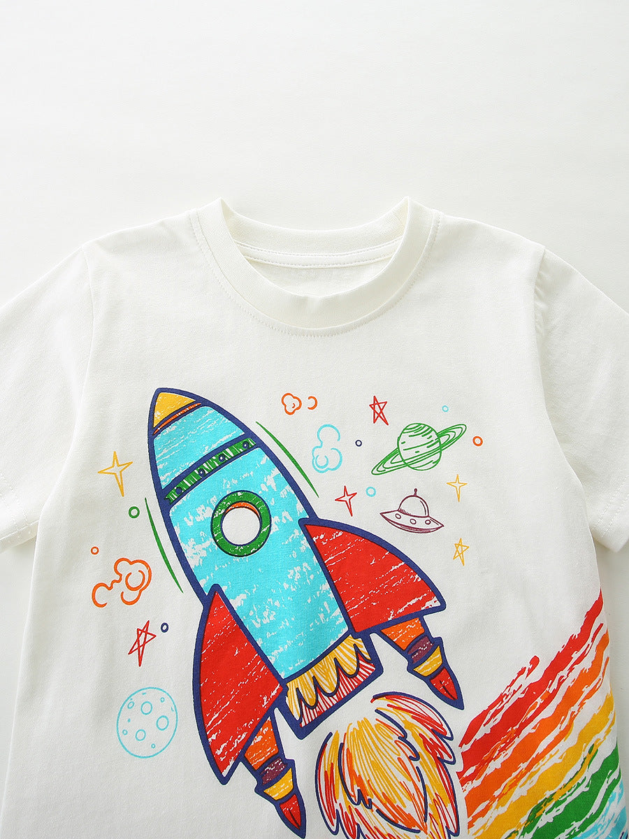 Arrival Summer Baby Kids Boys Short Sleeves Cartoon Pattern T-shirt and Shorts Clothing Set, MyKids-USA®, Baby & Children's Outfits, MyKids-USA -  -  -  -  -  -  - .