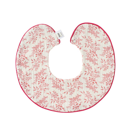Adorable Vintage Floral Pattern Snap-on Round Shaped Bib, MyKids-USA®, Bibs, MyKids-USA - Size/Age - S (0-1Y) - Color - Red -  -  - TR2605202212-F.