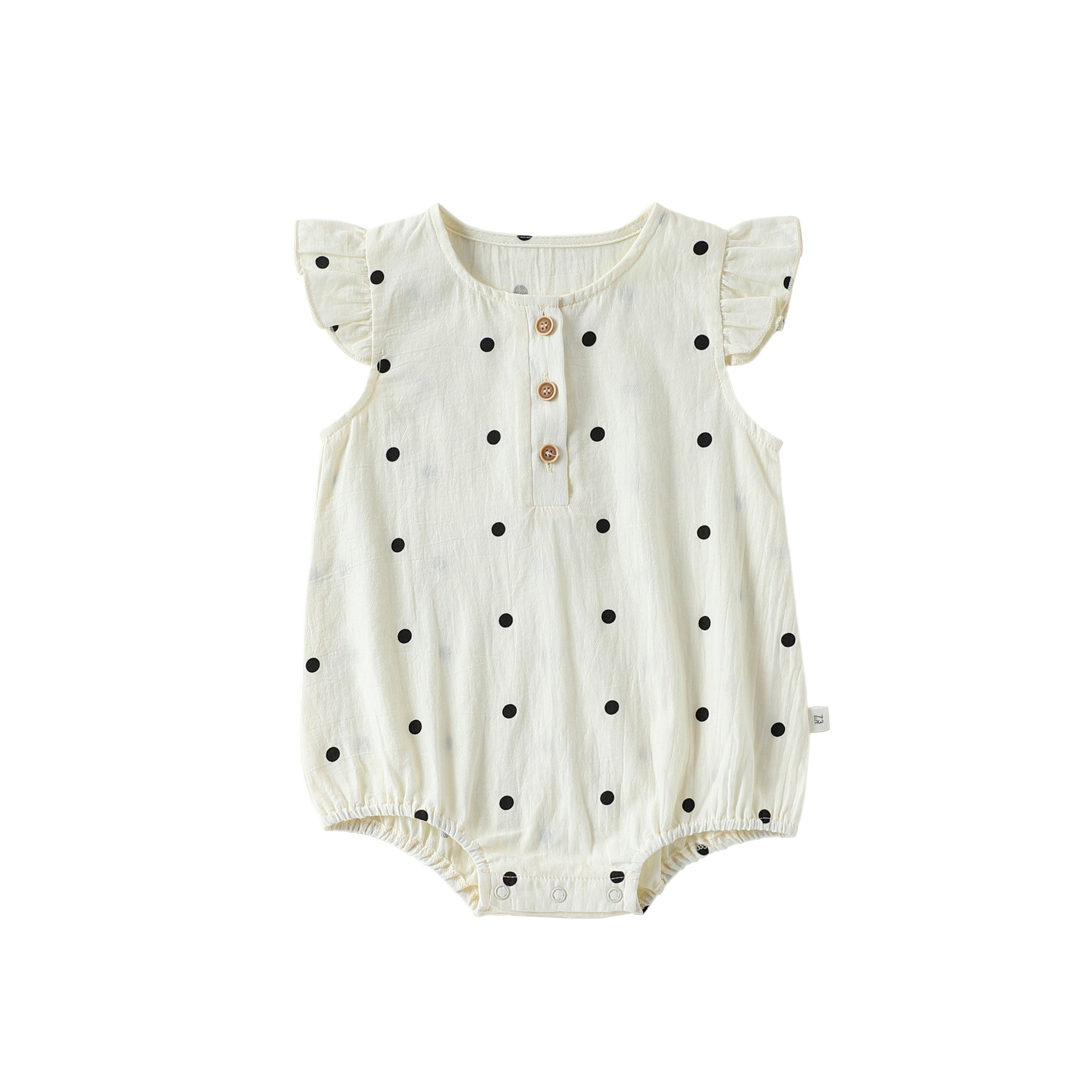 Summer Arrival Baby Girls Fly Sleeves Dots Pattern Bodysuit, MyKids-USA®, Baby & Children's One-Pieces, MyKids-USA - Size/Age - 66 (3-6M) - Color - Beige -  -  - TR2605142358-A.