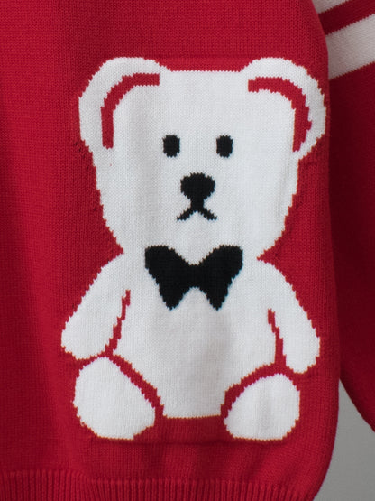 Baby Boys And Girls Kids Cute Teddy Bear Cartoon Long Striped Sleeve Knitwear Pullover, MyKids-USA®, Baby & Toddler Outerwear, MyKids-USA -  -  -  -  -  -  - 