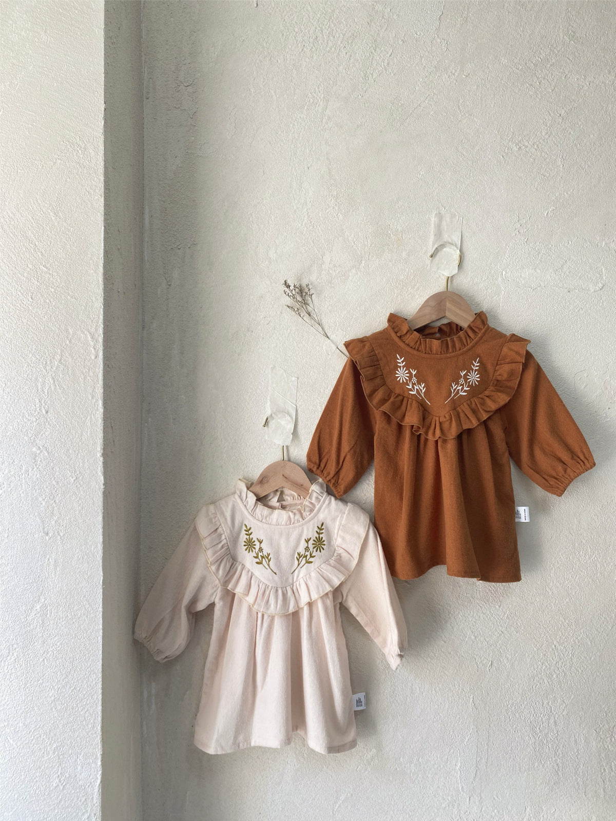 MyKids-USA® Autumn Long Sleeve Flowers Embroidered Baby Kids Girls Princess Dress