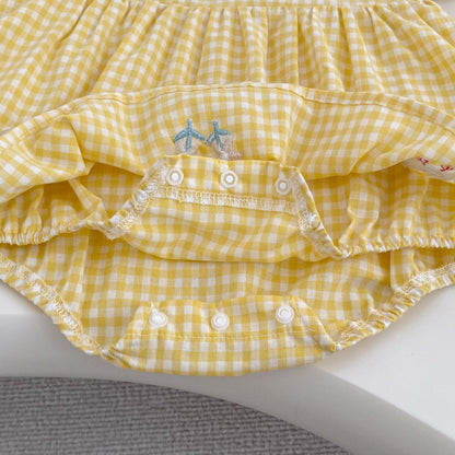 Summer Arrival Baby Girls Short Sleeves Animals Pattern Plaid Bodysuit Dress, MyKids-USA®, Baby & Children's Dresses, MyKids-USA -  -  -  -  -  -  - .