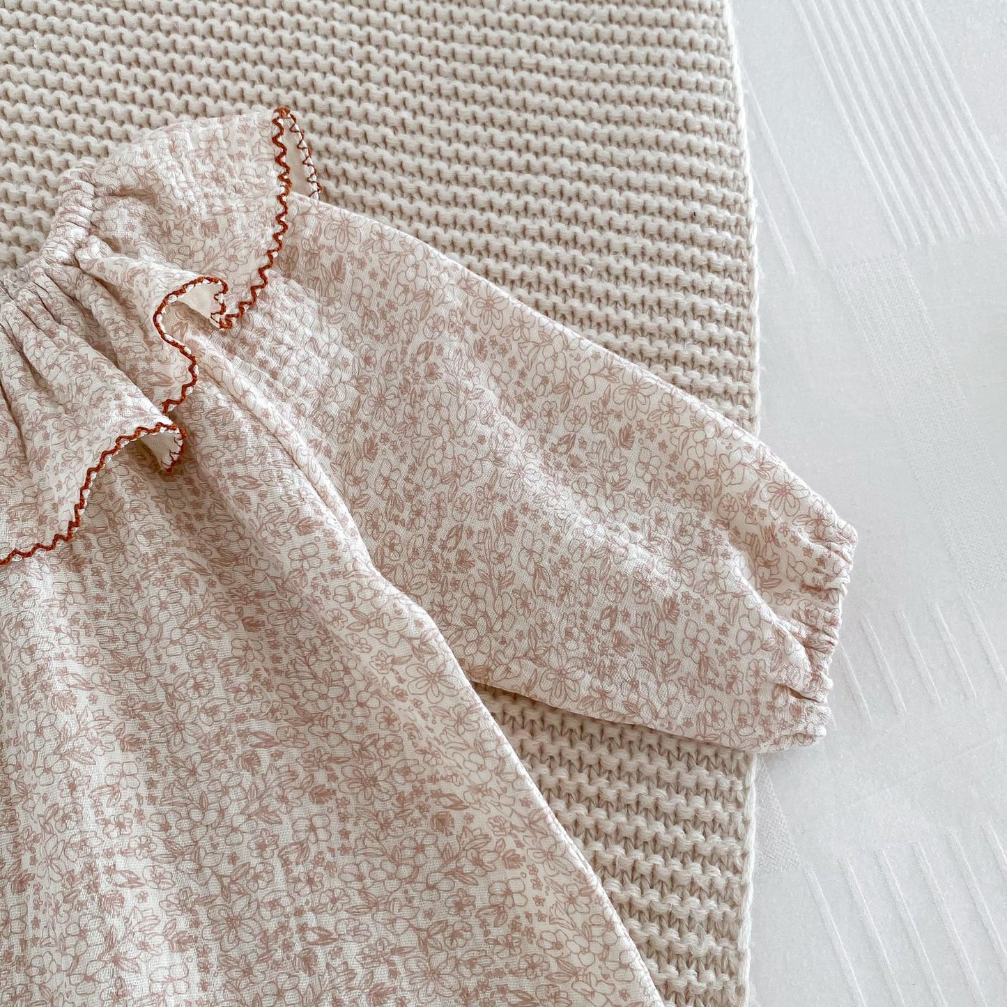 Autumn Arrival Baby Girls Long Sleeves Floral Pattern Rompers with Ruffle Collar, MyKids-USA®, Baby One-Pieces, MyKids-USA -  -  -  -  -  -  - 