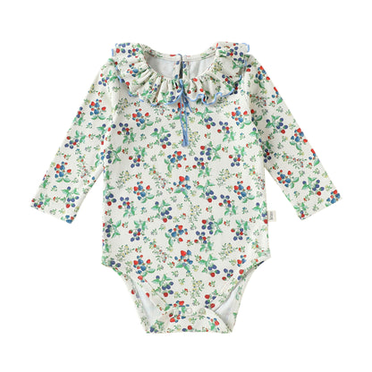 MyKids-USA® Autumn Arrival Baby Kids Girls Princess Long Sleeves Flowers and Fruits Pattern Bodysuit