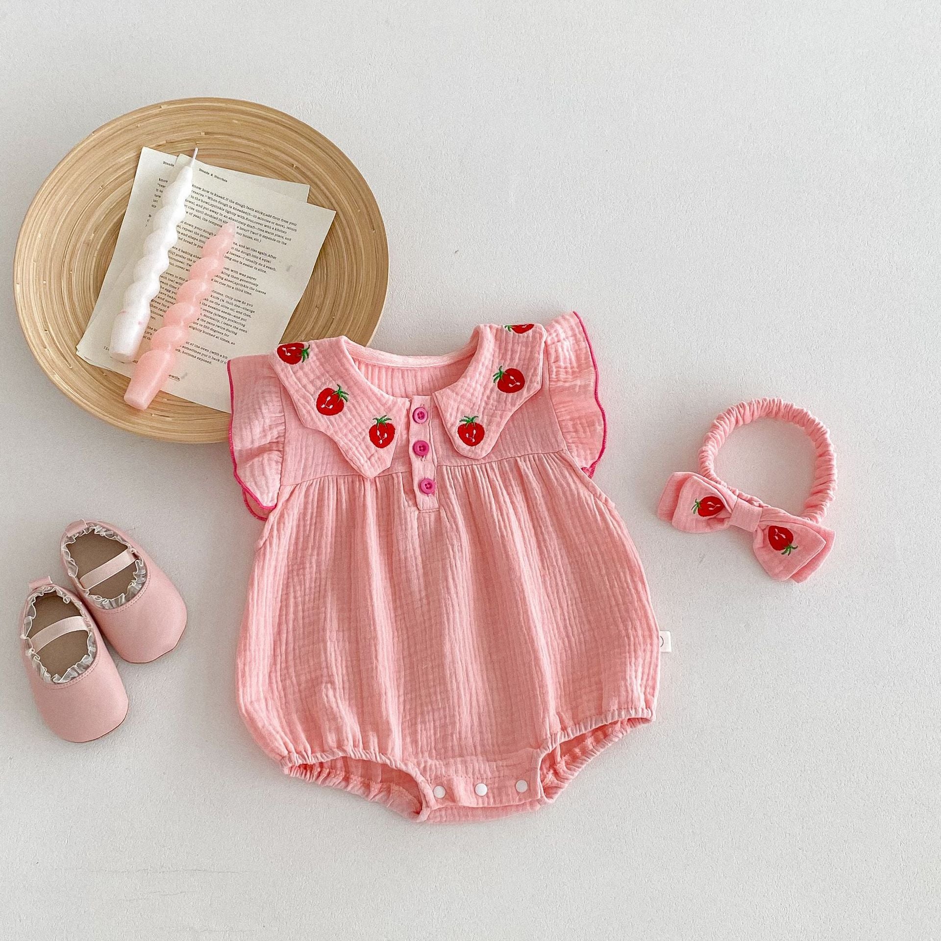 Summer Arrival Baby Girls Sleeveless Strawberry Pattern Bodysuit, MyKids-USA®, Baby & Children's One-Pieces, MyKids-USA -  -  -  -  -  -  - .