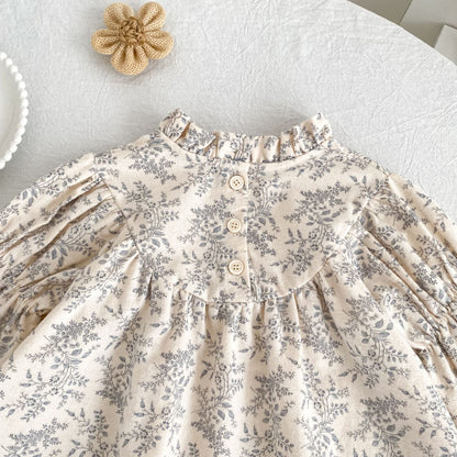MyKids-USA® Autumn Vintage Floral Baby Kids Girls Princess Long Sleeves Dress