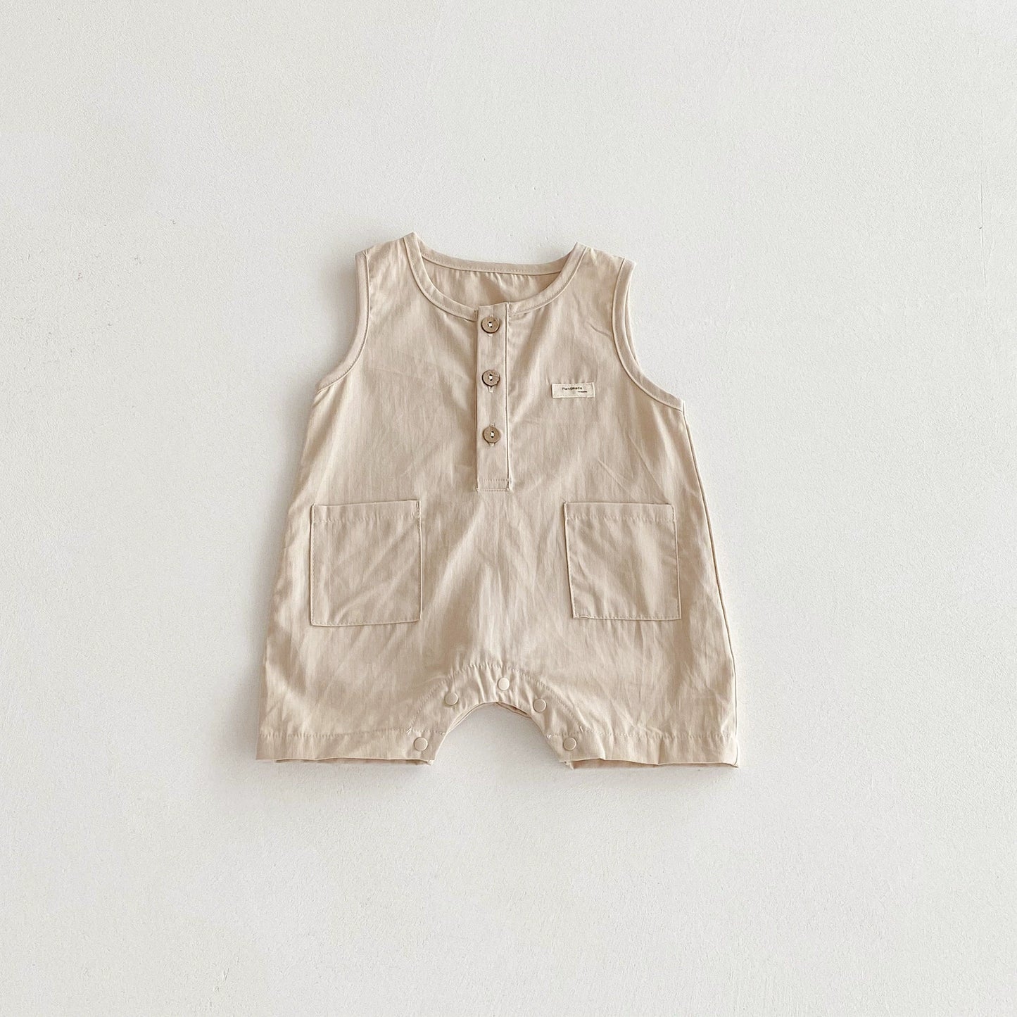 Summer Arrival Baby Unisex Letters Pattern Sleeveless Casual Rompers, MyKids-USA®, Baby One-Pieces, MyKids-USA - Size/Age - 66 (3-6M) - Color - Apricot -  -  - TR2506292010-A