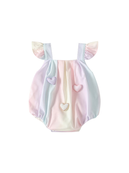 Summer Arrival Baby Girls Fly Sleeves Color Patchwork Strap Bodysuits, MyKids-USA®, Baby & Children's One-Pieces, MyKids-USA -  -  -  -  -  -  - .