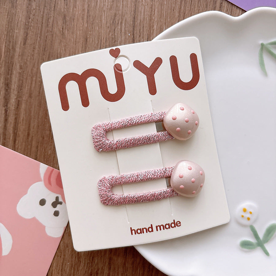 Collection of 2 Dots Decorated Hollow-out Hair Clips, MyKids-USA®, Hair Pins, Claws & Clips, MyKids-USA - Size/Age - Average Size (4-10Y) - Color - Pink -  -  - TR2601081442-C.