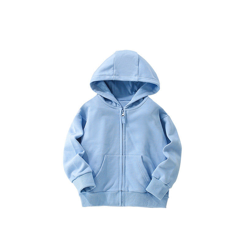 Arrival European and American Style Girls’ Hooded Zip-up Solid Color Coat with Long Sleeves, MyKids-USA®, Baby & Toddler Coats & Jackets, MyKids-USA - Size/Age - 100 (2-3Y) - Color - Blue -  -  - TR2509142225-A