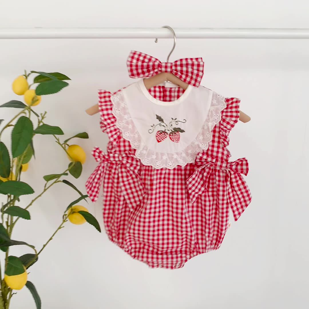 Summer Arrival Baby Girls Sleeveless Strawberry Pattern Bodysuit, MyKids-USA®, Baby & Children's One-Pieces, MyKids-USA -  -  -  -  -  -  - .