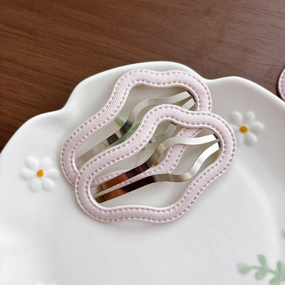 Collection of 2 Pieces Plaid Hollow-out Hair Clips, MyKids-USA®, Hair Pins, Claws & Clips, MyKids-USA - Size/Age - Average Size (0-12Y） - Color - White -  -  - TR2604302340-E.