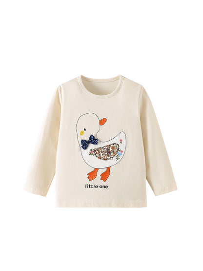 MyKids-USA® Spring and Autumn Baby Kids Girls Cartoon Pattern Long Sleeves Top