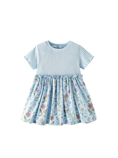 Summer Arrival Short Sleeves Floral Dress for Stylish Girls, MyKids-USA®, , MyKids-USA® -  -  -  -  -  -  - .